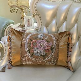Pillow European Vintage Sofa Covers Home Living Room Decorative Case Cover Luxury Elegant Royal Rectangle Pillowcases