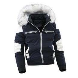 Men's Down Parkas Winter Jackets Men Fur Collar Thicken Warm Hoodie Coats Oversize Windbreak Loose Male Waterproof Windproof 231120