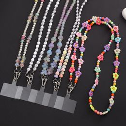 120cm Beard Necklace Lanyard Cell Phone Straps Pink Colorful Neck Strap Portable Chain Luxury Women With Slot Card