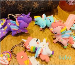 Creative Cartoon Bag Car Handmade Men's Bag Women's Wallet Bag Keychain Silicone Unicorn Doll Pendant Accessories