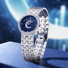 Wristwatches FAIRWHALE Luxury Fashion Design Diamond Starry Sky Quartz Watch For Women Waterproof Elegant Ladies Wristwatch Reloj Para Mujer