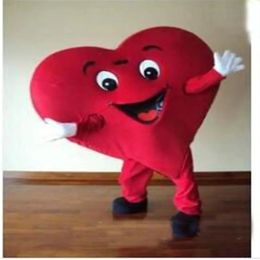 Halloween Red Heart Mascot Costume Adult Cartoon Character Outfit Attractive Suit Plan Birthday