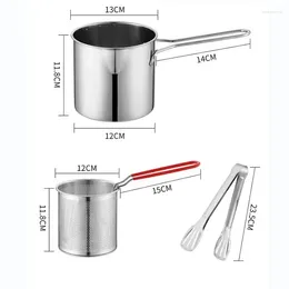 Pans 304 Cooking Household Tool With Strainer Fryer Kitchen French Pot Steel Fries Stainless Deep Frying