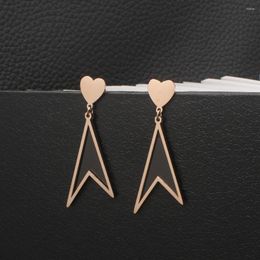 Dangle Earrings Est Fashion Stainless Steel Jewellery Simple Drop Rose Gold Colour Joker Personality For Woman And Girl EEDZBYBA