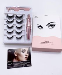 Upgraded Magnetic Liquid Eyeliner Magnetic False Eyelashes Tweezer Set 5 Pairs Magnet False Eyelashes kit No Glue Make Up Tool9277467