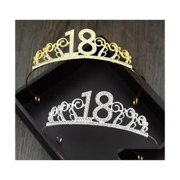 Other Festive Party Supplies 18Th Birthday Princess Crown Headband Crystal Wedding Hairband Hair Headwear Decor Drop Delivery Home Dhg1O