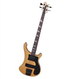 4 Strings Original Wood Colour Electric Bass Guitar with Black Pickguard Offer Logo/Color Customise
