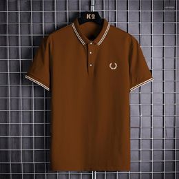 Men's Polos Brand Polo Shirt For Men 2023 Summer Casual T-shirt Lapel Short Sleeve Fashion Embroidery Logo Print Mens Business Shirts