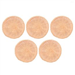 Storage Bottles 5 Pcs Bamboo Paper Plate Holder - 10 Inch Round Woven Reusable Holders For Picnic Party