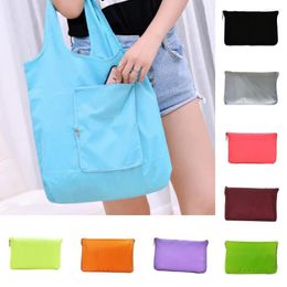 Storage Bags Tote Bag Large Zipper Retractable Sturdy Handle Shopping Carrier Oxford Cloth Eco-Friendly Travel Grocery Pocket