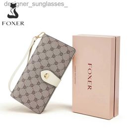 Money Clips FOXER Sign Luxury Long Wallet La Fashion Card Holder PVC Leather Coin Purse Two Fold Money Bag Women Monogram Clutch Phone BagL231120