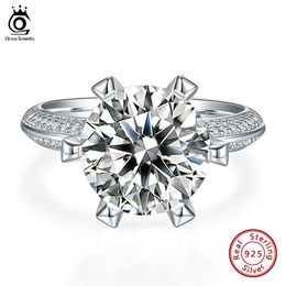 Wedding Rings ORSA JEWELS 5ct DE Colour Solitaire Engagement Rings for Women 925 Silver Lab Diamond Wedding Ring Fashion Gift SMR52 231118