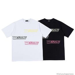 Tees T-Shirts Luxury Mens Designer Fashion clothing Correct Version We11done Colourful Letter Printing Short Sleeve Welldone Summer Loose Men's Women's T-shirt