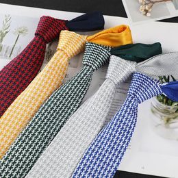 Bow Ties Tide Multiple Coffee Orange Blue Colors Solid Slim 6cm Knitted Polyester Cell For Men Casual Business Party Necktie