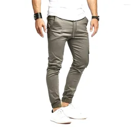 Men's Pants Fashion Cargo Solid Colour Work Wear Pocket Sports Training Skinny Sweatpants Trousers Joggers Male Clothing