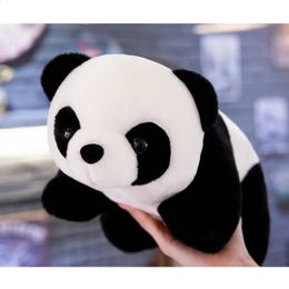 Plush Dolls 20cm Cute Lying Panda Doll National Treasure Zoo Plush Toy 231118