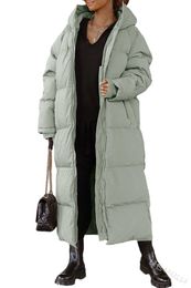 Womens Winter Coat Long Quilted Coat Hooded Maxi Length Long Sleeve Puffer Jacket Padded Coat Winter Outerwear 19BIT