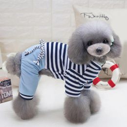 Dog Apparel Cotton Pet Jumpsuit Cute Striped Replacement Bowknot Colourful Unisex Indoor Outdoor Clothes Clothing Birthday Gift