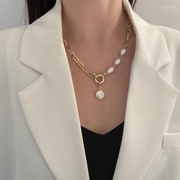 Choker Vienkim Layered Pearl Colar Thick Chains With Pendant Necklace For Women Fashion On Neck 2023 Jewellery