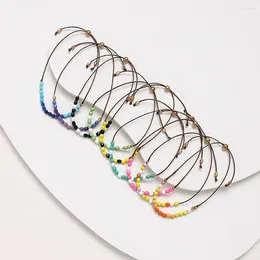 Charm Bracelets Simple Bracelet Classic Cute Enamel Metal Seed Beads Boho Adjustable Bead Sister String Mother's Day Gift
