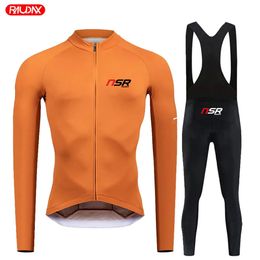 Cycling Jersey Sets NSR RAUDAX Man's Long Sleeves Cycling Jersey Sets Spring Autumn Mountain Bike Cycling Wwar Triathlon Cycling Sportwears 231120