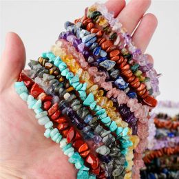 20 Styles 80cm Natural Gemstone Beads Chakra Crystal Choker Necklaces for Women Healing Stretch Chips Reiki Necklaces BJ