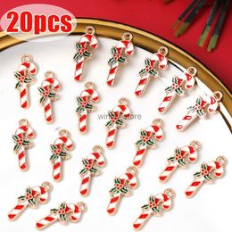 Charms Christmas Candy Cane Enamel Charms for Earrings Necklace Diy Pendant Flower Charm Xmas Tree Decoration Beads Jewelry MakingL231120