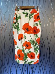 Skirts 2023 Women Fashion Sexy Casual Flower High Waist Hip Long Dress Feminine Elegant Skirt 0403
