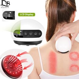 Back Massager Electric Cupping massage LCD Display Guasha Scraping EMS Body massager Vacuum Cans Suction Cup IR Heating Fat Slimming 231118