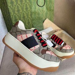 Designer striped women's shoes sneakers fashion retro top quality men's shoes Crystal metal double canvas men's sneakers leather two-color rubber-soled casual shoes.