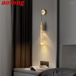 Wall Lamps AOSONG Modern Brass Lighting LED Indoor Gold Sconce Lamp Classic Creative Decor For Home Bedside Hallway