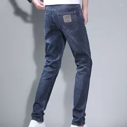 Men's Jeans Straight Retro High Waist Cotton Elastic Denim Pants Casual Comfortable Male Trousers Big Size