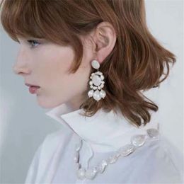 Dangle Earrings MAA-OE Boho Fashion Geometric White Imitation Pearl For Women Vintage Earring Brincos Statement Jewellery Gift