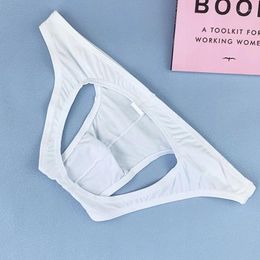 Underpants Plus Size Mens Hollow Sexy Panties Solid Low Waist Open-back Briefs Slim Jockstrap Gay Lingerie Comfort Penis U Pouch Underwear