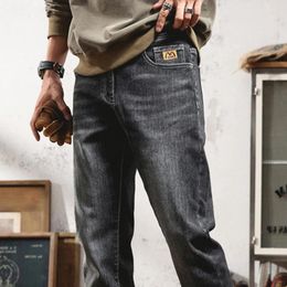 Men's Jeans Oversized Autumn And Loose Fitting Vintage Small Leg Pants Winter American Amikaki Straight