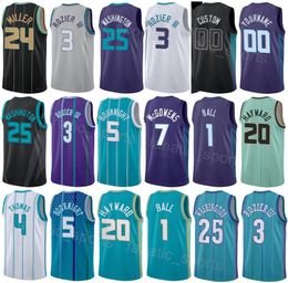 Printed Basketball Man Women Bryce McGowens Jersey 7 Frank Ntilikina 44 Miles Bridges 0 Nick Smith Jr 8 Nick Richards 4 LaMelo Ball 1 City Shirt For Sport Fans Sale