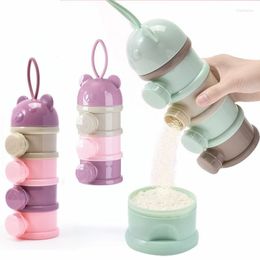 Storage Bottles Baby Portable Food Box 3/4 Layers Bear Style Toddle Container Children Infant Milk Powder Feeding Cups