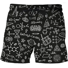 Men's Shorts Men Mathematical Formula 3D Print Casual Fashion Hip-hop Sweatpants Pants Beach Man Swimsuit Streetwear