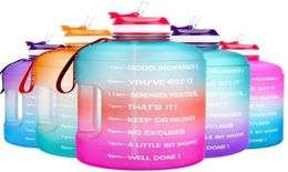 QuiFit 378L 22L 13L 128oz Gallon Water Bottle with Straw Motivational Time Marker GYM Drinking Jug A Sports Outdoor 211110777599864722