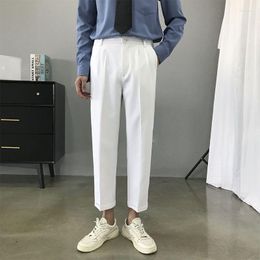 Men's Suits 2023 Brand Summer Ankle-Length Suit Pants Men Stretch Drape Business Classic Straigh Casual Formal Trousers Male H253
