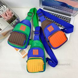 Children sports chest backpacks kids patchwork color single shoulder fanny bags boys girls messenger casual bag Z5409