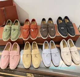 Shoes shoes loafers Men pianas Women Loafers Flat Low Top Suede Cow Leather Oxfords Casual Shoes Loafer Slip Sneakers