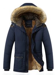 Men's Down Parkas Plus Size 5XL Fur Collar Hooded Men Thick Winter Jacket Fashion Warm Wool Liner Man and Coat Windproof Male 231118