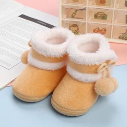First Walkers Cute Princess Baby Shoes Soft Winter Toddler Boys And Girls With Cashmere Socks Born Warming