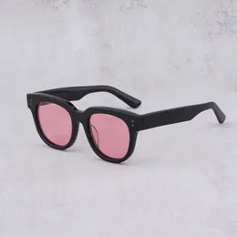 Sunglasses Japanese Style Acetate Black Red UNAC Large Square Plate Lens Handmade Sun Glasses For Men And Women