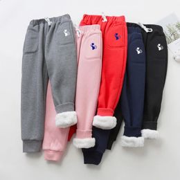 Trousers Boys Winter Pants Sports Warm Trousers Berber Fleece Kids Thick Pants Children Long Trousers For 4-14 Years Kids Causal Pants 231120