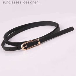 Belts New Fashion Black White Red Brown Blue Yellow Pink Thin Pu Leather Belt Female Waist Belts for Women Dress Jeans Str BeltsL231120