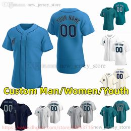 Custom S-6XL Movie College Baseball Wears Jersey Stitched 44 JulioRodriguez 24 KenGriffey Jr 3 JPCrawford 51 SuzukiIchiro 10 JarredKelenic Hong Away Jerseys