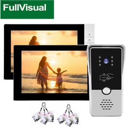 Doorbells Fullvisual 7 Inch Wired Video Door Phone System RFID Video Door Intercom Doorbell with Camera Multiple System Unlock TalkL231120