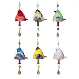 Decorative Figurines Resin Wind Chime Pastoral Style Bird Bell Hanging Ornament Crafts For Indoor Outdoor Home Garden Decoration Windchime